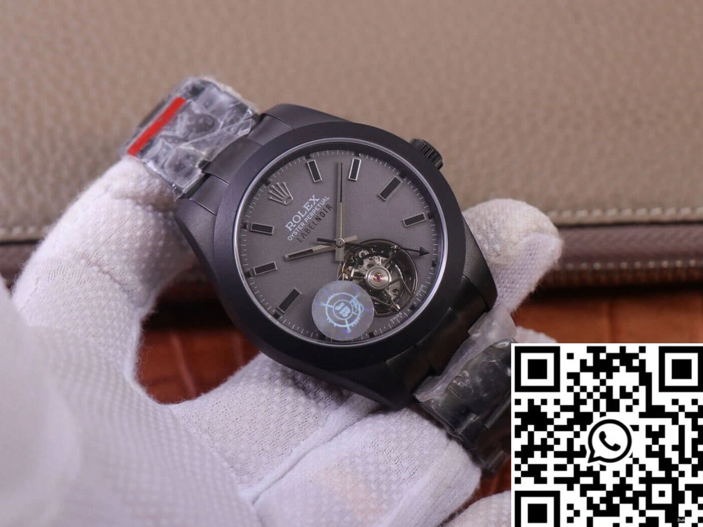 case Label Base Black LNT01HS-001 Design Replica Noir Rolex Milgauss watch Factory 116400 JB 0407